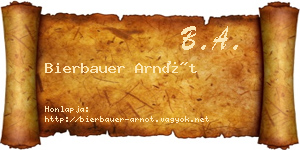 Bierbauer Arnót névjegykártya